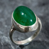 Large Emerald Ring - Vintage Emerald Ring - Oval Emerald Statement Ring