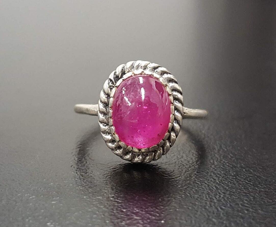 Tourmaline Ring, Natural Tourmaline, Pink Tourmaline, Pink Vintage Ring, October Birthstone, Vintage Rings, Solid Silver Ring, Tourmaline