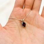 Garnet Pendant, Natural Garnet, January Birthstone, Small Oval Pendant, Dainty Pendant, Solid Silver Pendant, January Gift, Silver Garnet