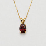Natural Garnet Pendant made in 18k Gold Vermeil with Natural Red Garnet in Prong setting, January Birthstone gift idea, symbolizes love, passion & commitment, ideal for everyday wear and perfect for birthday gifting and special occasions.