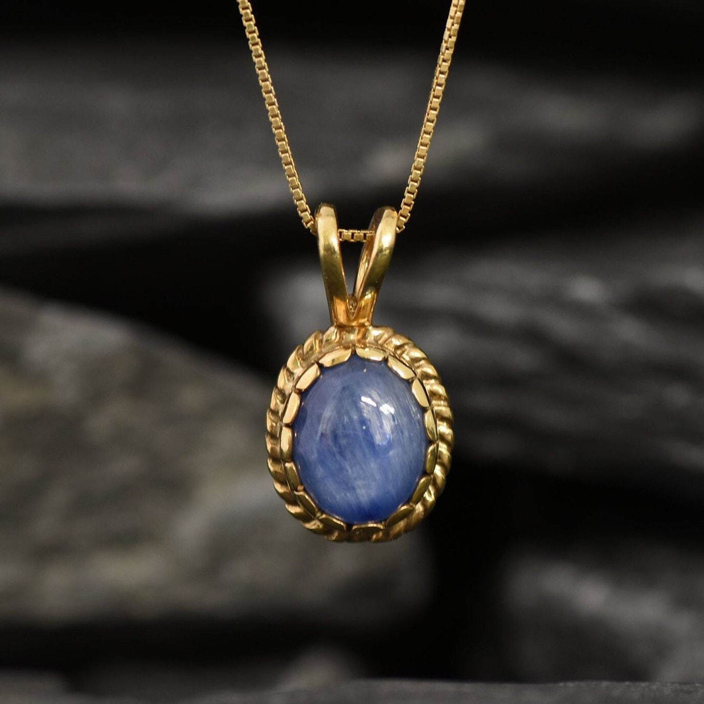 Kyanite Pendant, Natural Kyanite, Blue Kyanite, Victorian Pendant, Blue Pendant, Vintage Pendants, African Kyanite, Silver Pendant, Kyanite(1)