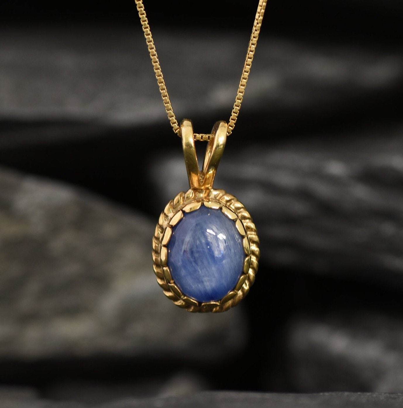 Kyanite Pendant, Natural Kyanite, Blue Kyanite, Victorian Pendant, Blue Pendant, Vintage Pendants, African Kyanite, Silver Pendant, Kyanite(1)