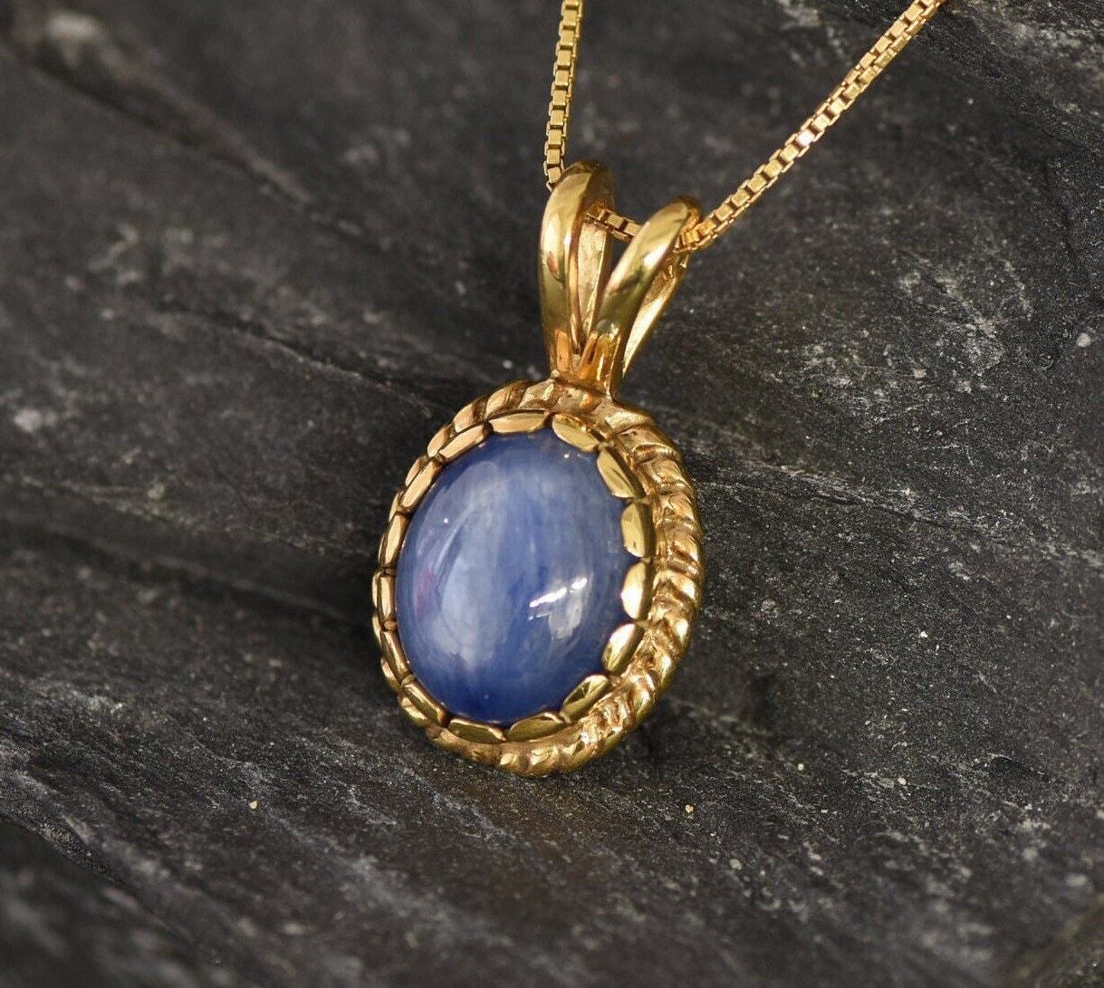 Kyanite Pendant, Natural Kyanite, Blue Kyanite, Victorian Pendant, Blue Pendant, Vintage Pendants, African Kyanite, Silver Pendant, Kyanite(1)