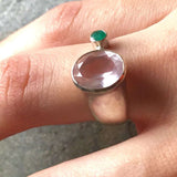 Rose Quartz Ring - GENUINE Rose Quartz - Unique Pink Ring