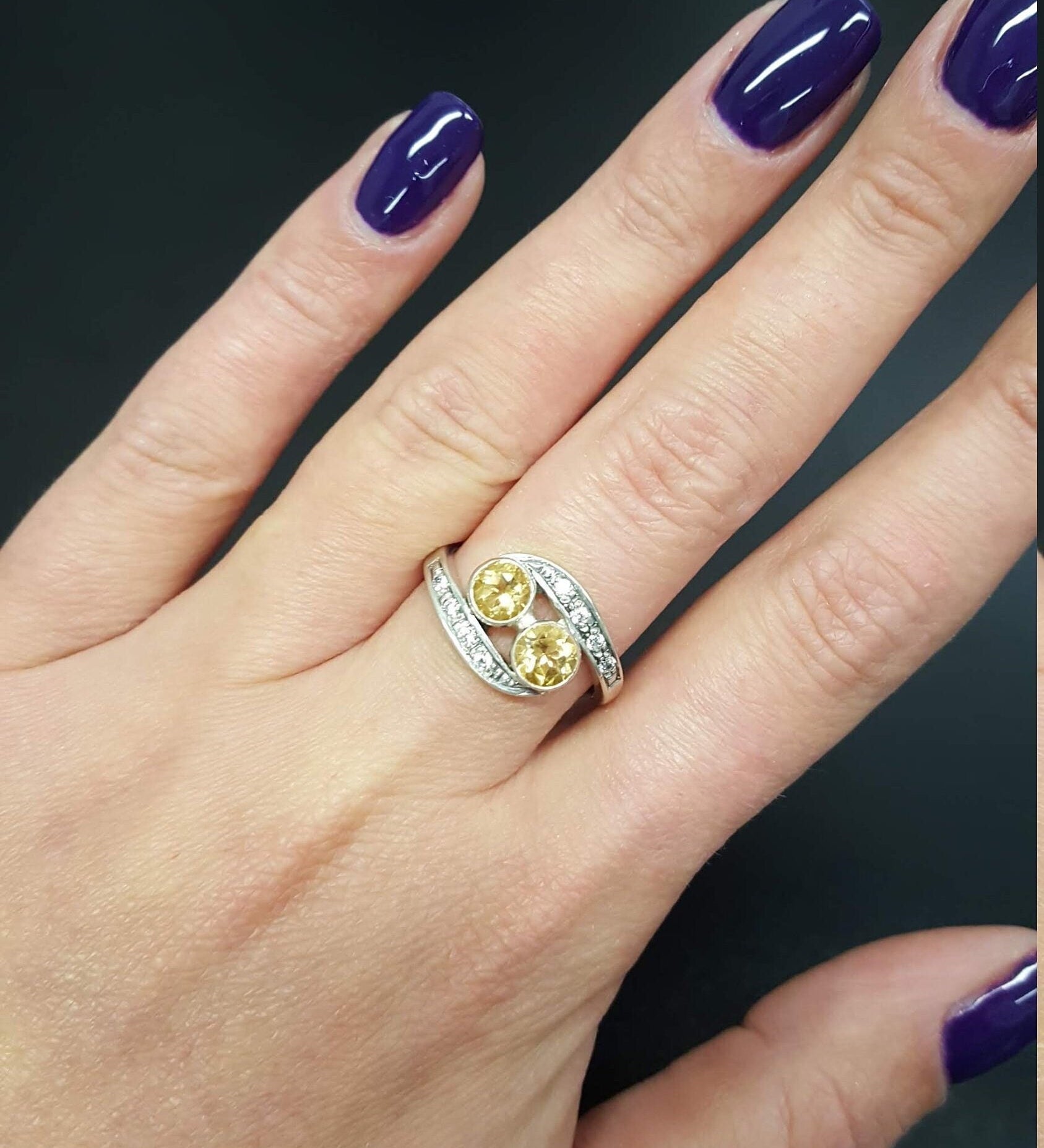 Citrine Ring, Natural Citrine, November Ring, Vintage Ring, November Birthstone, Yellow Gem Ring, Unique Ring, Solid Silver Ring, Citrine