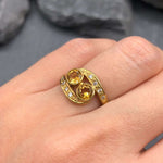 Citrine Ring, Natural Citrine, November Ring, Vintage Ring, November Birthstone, Yellow Gem Ring, Unique Ring, Solid Silver Ring, Citrine(1)