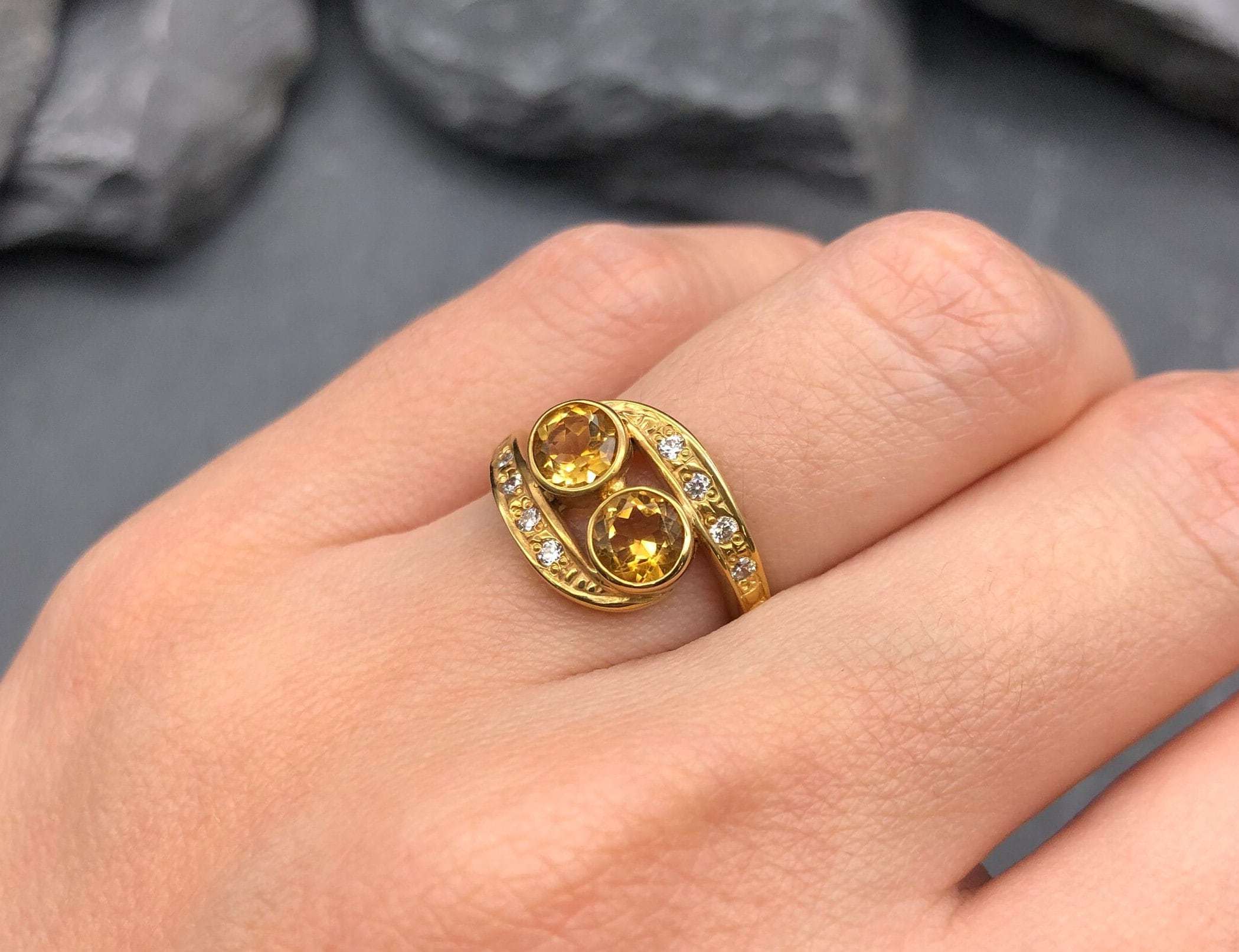 Citrine Ring, Natural Citrine, November Ring, Vintage Ring, November Birthstone, Yellow Gem Ring, Unique Ring, Solid Silver Ring, Citrine(1)