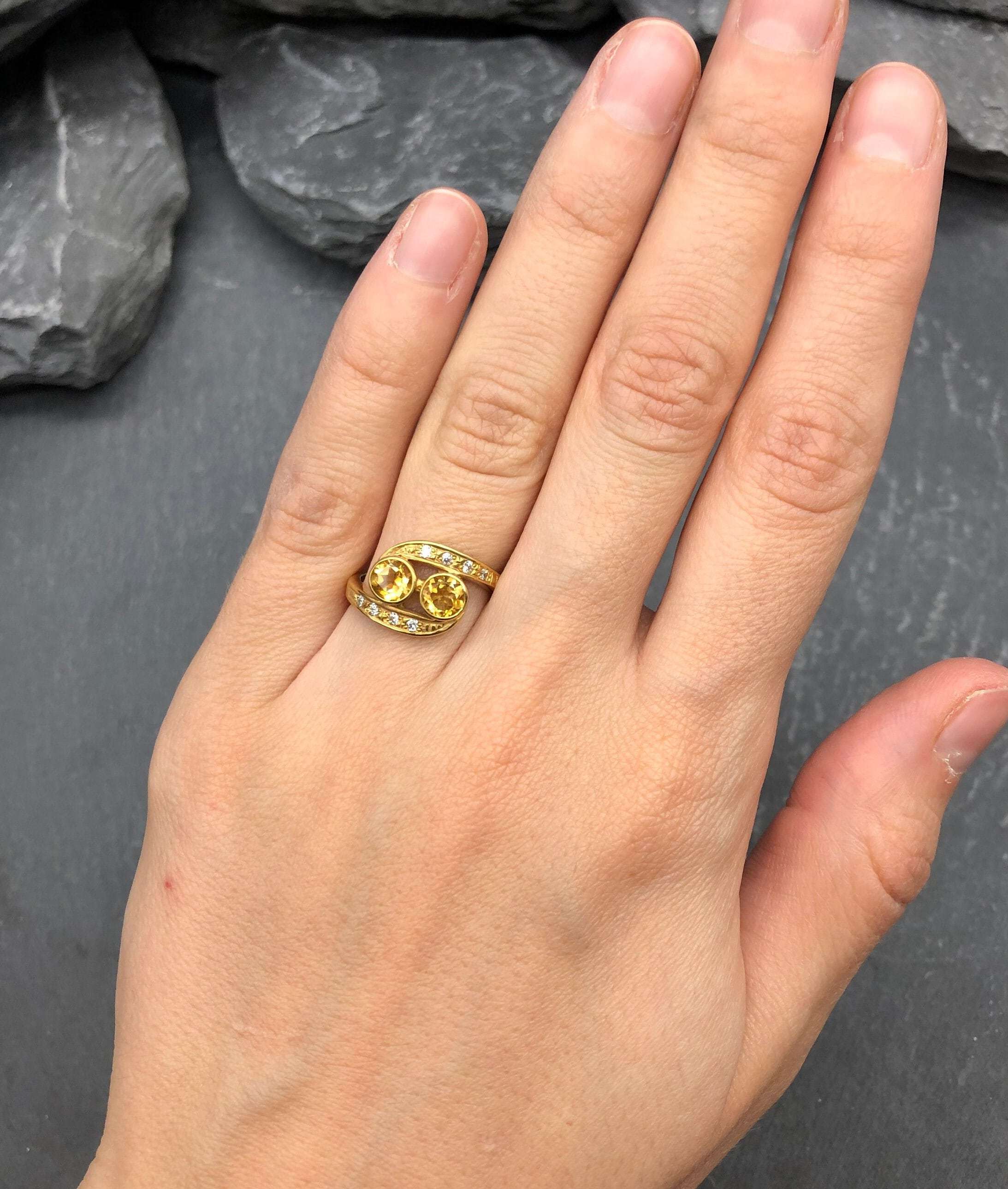 Citrine Ring, Natural Citrine, November Ring, Vintage Ring, November Birthstone, Yellow Gem Ring, Unique Ring, Solid Silver Ring, Citrine(1)