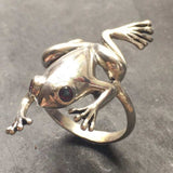 Frog Silver Ring - Mystic Topaz Ring - Purple Statement Ring