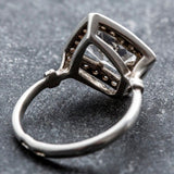 White Topaz Ring - Princess Cut Ring - Topaz Square Ring