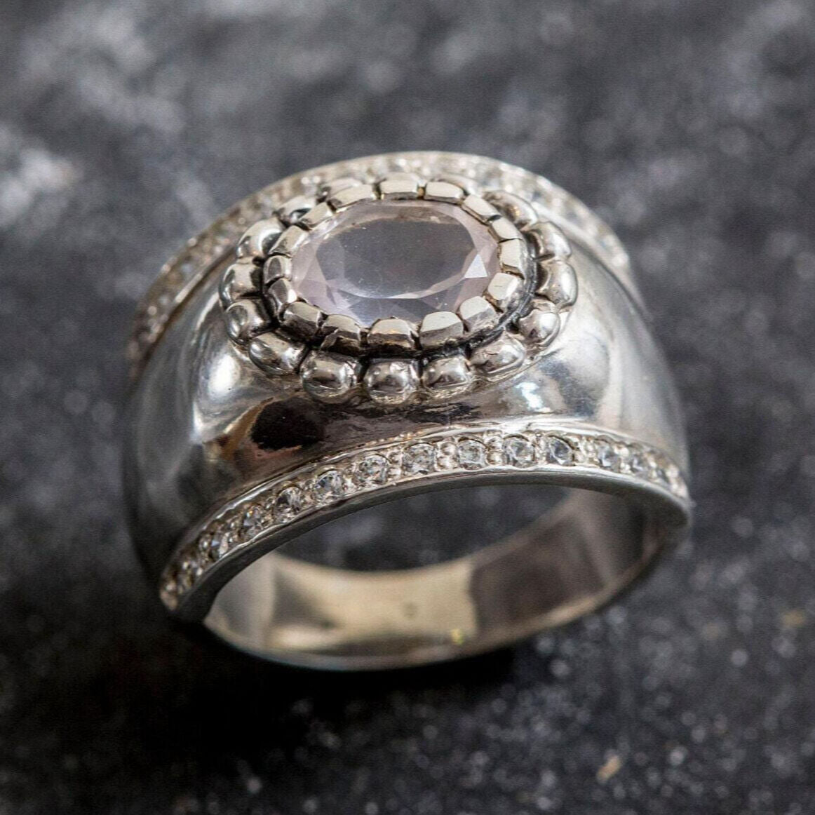 Rose Quartz Ring, Natural Rose Quartz, Bezel Ring, January Birthstone, Pink Ring, January Ring, Quartz Ring, Solid Silver Ring, Rose Quartz