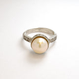 White Pearl Ring - Pearl Vintage Ring - Statement Pearl Ring