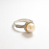 White Pearl Ring - Pearl Vintage Ring - Statement Pearl Ring