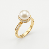 White Pearl Ring - Pearl Vintage Ring - Statement Pearl Ring
