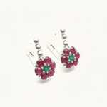 Stunning Cluster Ruby Earrings in 925 Sterling Silver, symbolizing passion and purity, ideal for gifts and daily wear.