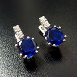Stylish Created Sapphire Earrings in 925 Sterling Silver, perfect for adding a pop of color to any outfit or occasion.