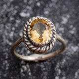 Vintage Citrine Ring - Natural Citrine Ring - November Birthstone Ring