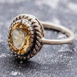 Vintage Citrine Gold Ring - November Birthstone Ring - Genuine Citrine Ring