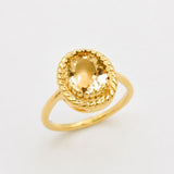 Vintage Citrine Gold Ring - November Birthstone Ring - Genuine Citrine Ring