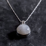 Vintage Moonstone Necklace - Rainbow Moonstone Necklace - White Large Pendant