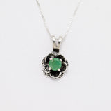 Natural Emerald Pendant made in 925 Sterling Silver with Round Natural Green Emerald in Prong setting, May Birthstone gift idea, symbolizes growth, harmony, and deep emotional healing, ideal for everyday wear and perfect for birthday gifting and special occasions.