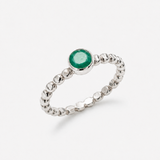 Natural Emerald Ring made in 925 Sterling Silver with Round Natural Green Emerald in Bezel setting, May Birthstone gift idea, symbolizes growth, harmony, and deep emotional healing, ideal for everyday wear and perfect for birthday gifting and special occasions.