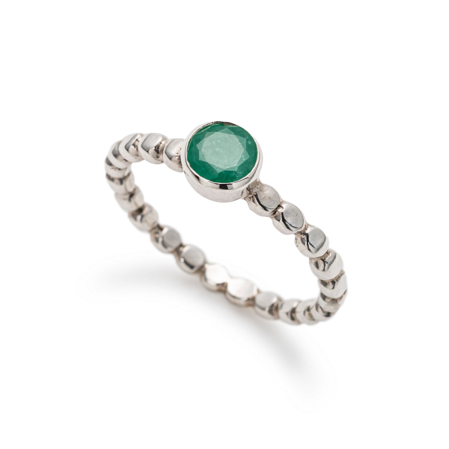 Emerald Ring, Natural Emerald Ring, May Birthstone, Vintage Rings, Genuine Emerald, Ribbed Band, Solid Silver Ring, Emerald, Real Emerald