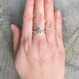 Emerald Ring, Natural Emerald Ring, May Birthstone, Vintage Rings, Genuine Emerald, Ribbed Band, Solid Silver Ring, Emerald, Real Emerald