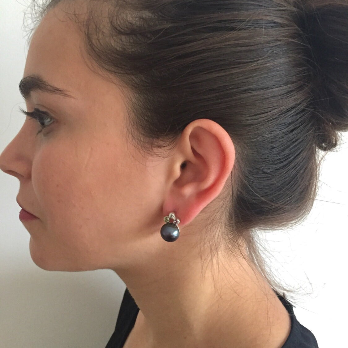 Pearl Earrings, Natural Pearl, June Birthstone, Topaz Earrings, Topaz and Pearl, Birthstone Earrings, Vintage Pearl, Solid Silver