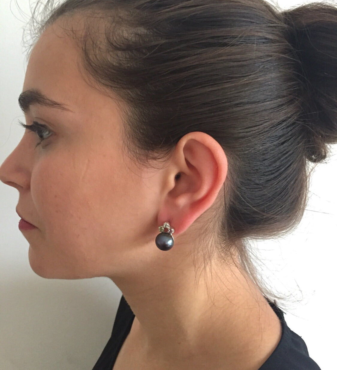 Pearl Earrings, Natural Pearl, June Birthstone, Topaz Earrings, Topaz and Pearl, Birthstone Earrings, Vintage Pearl, Solid Silver