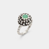 Chrysoprase Flower Ring - Real Chrysoprase Ring - Artistic Silver Ring