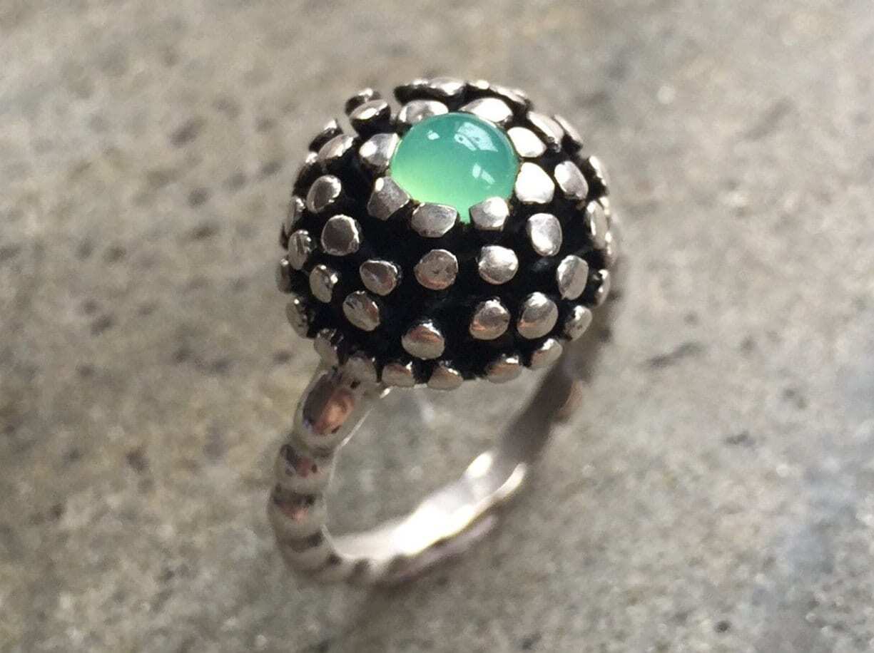 Chrysoprase Ring, Natural Chrysoprase, Australian Chrysoprase, Vintage Ring, May Birthstone, Real Chrysoprase, Vintage Design, Solid Silver (400762089)
