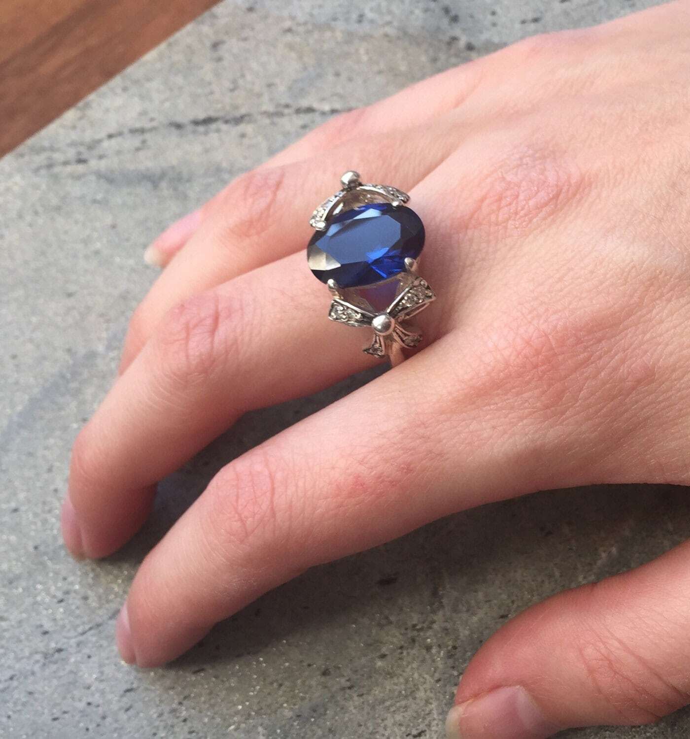 Sapphire Ring in 925 Sterling Silver, featuring an Oval Blue Sapphire, perfect for birthdays and special occasions.