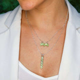 Morganite Pendant, Pink Stone Pendant, Bar Pendant, Line Pendant, Layering Necklace, Minimal Pendant, Created Morganite, Morganite Necklace(3)