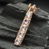 Morganite Pendant, Pink Stone Pendant, Bar Pendant, Line Pendant, Layering Necklace, Minimal Pendant, Created Morganite, Morganite Necklace(3)