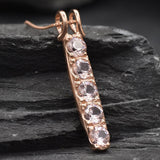 Morganite Pendant, Pink Stone Pendant, Bar Pendant, Line Pendant, Layering Necklace, Minimal Pendant, Created Morganite, Morganite Necklace(3)