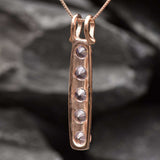 Morganite Pendant, Pink Stone Pendant, Bar Pendant, Line Pendant, Layering Necklace, Minimal Pendant, Created Morganite, Morganite Necklace(3)