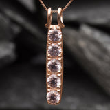 Morganite Pendant - Pink Diamond Necklace - Vertical Necklace