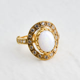Vintage Opal Ring - White Oval Ring -  Vintage Cocktail Ring