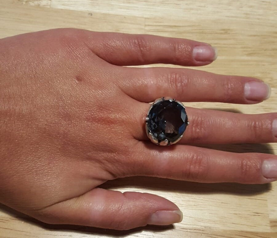 Large Green Ring, Green Diamond Ring, Vintage Rings, Created Diamond, Green Diamond, Large Stone Ring, Lab Diamond, Unique Ring, Green Ring