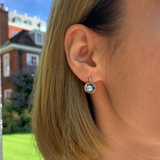 Diamond Flower Earrings - Sparkly Flower Earrings, CZ Diamond Studs