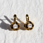 Flower Earrings, Diamond Earrings, Created Diamond, Sparkly Earrings, Diamond Studs, Vintage Earrings, White Diamond Studs, Floral Earrings(1)
