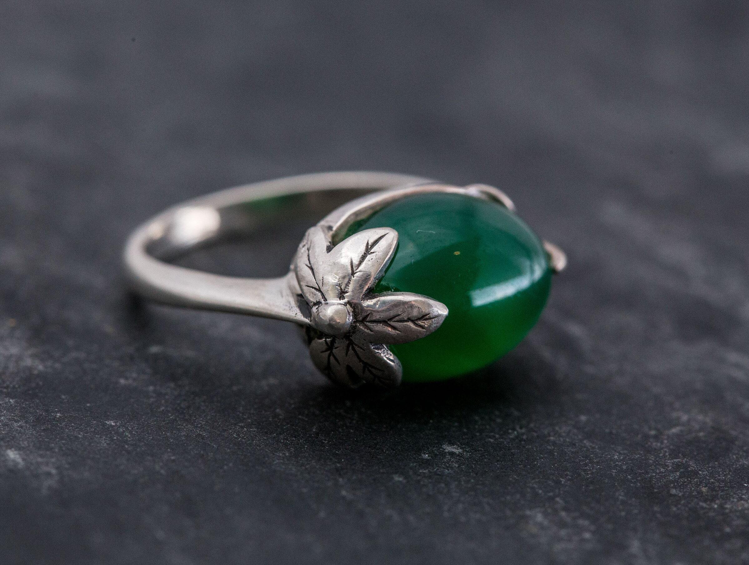 Created Emerald Ring made in 925 Sterling Silver with Oval Created Green Emerald in Solitaire setting, May Birthstone gift idea, symbolizes, ideal for everyday wear and perfect for birthday gifting and special occasions.