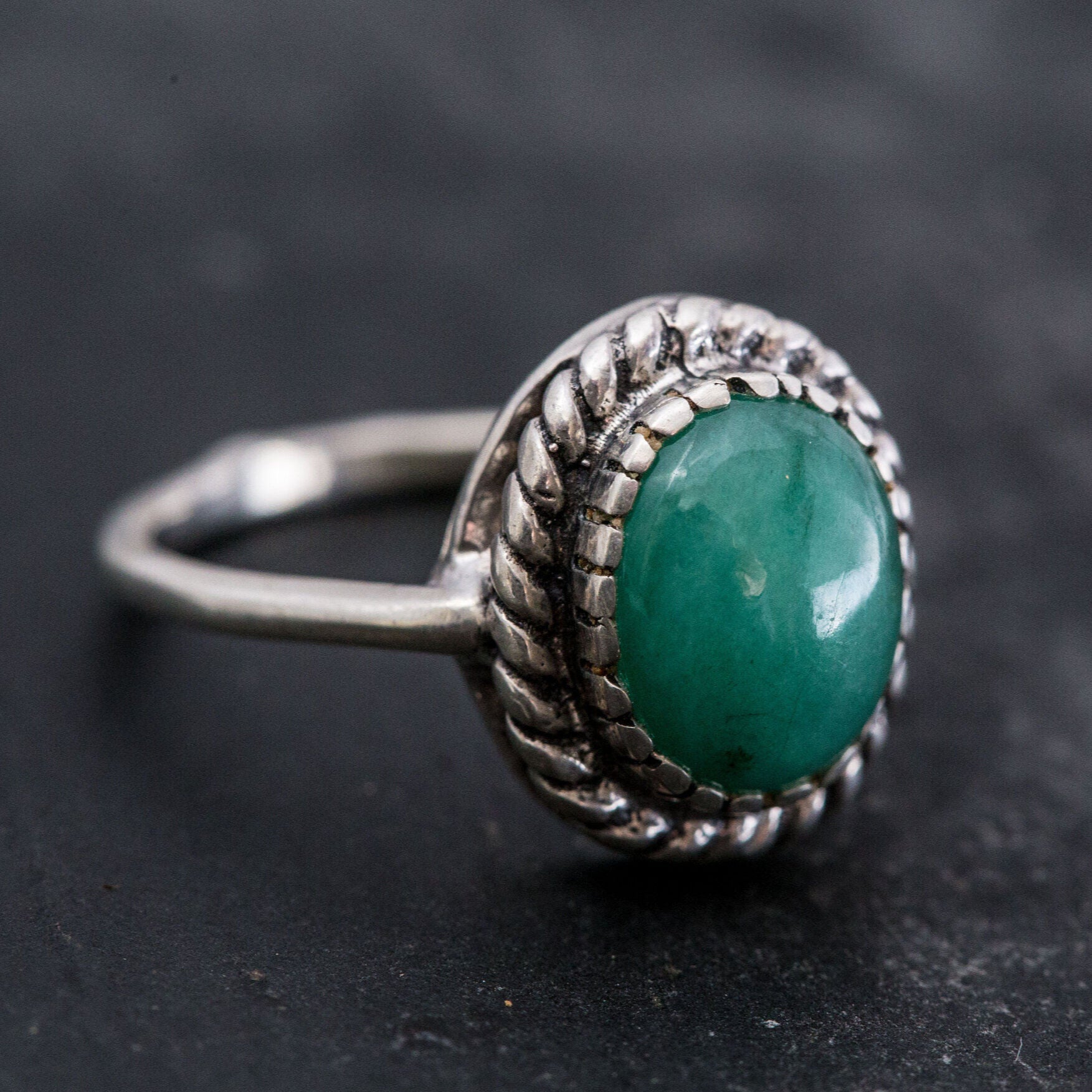 Emerald Ring, Vintage Emerald Ring, 3 Carat Emerald, Natural Emerald Ring, Vintage Rings, Vintage Silver Ring, May Birthstone, Real Emerald