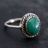 Natural Emerald Ring made in 925 Sterling Silver with Oval Natural Green Emerald in Solitaire setting, May Birthstone gift idea, symbolizes growth, harmony, and deep emotional healing, ideal for everyday wear and perfect for birthday gifting and special occasions.