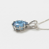 Large Aquamarine Pendant - Blue Teardrop Necklace - Statement Necklace