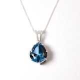 Gold Aqua Pendant - Teardrop Aqua Necklace - Gold Teardrop Necklace