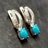 Turquoise Earrings - Blue Drop Earrings - Vintage Classy Earrings