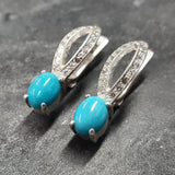 Turquoise Earrings - Blue Drop Earrings - Vintage Classy Earrings