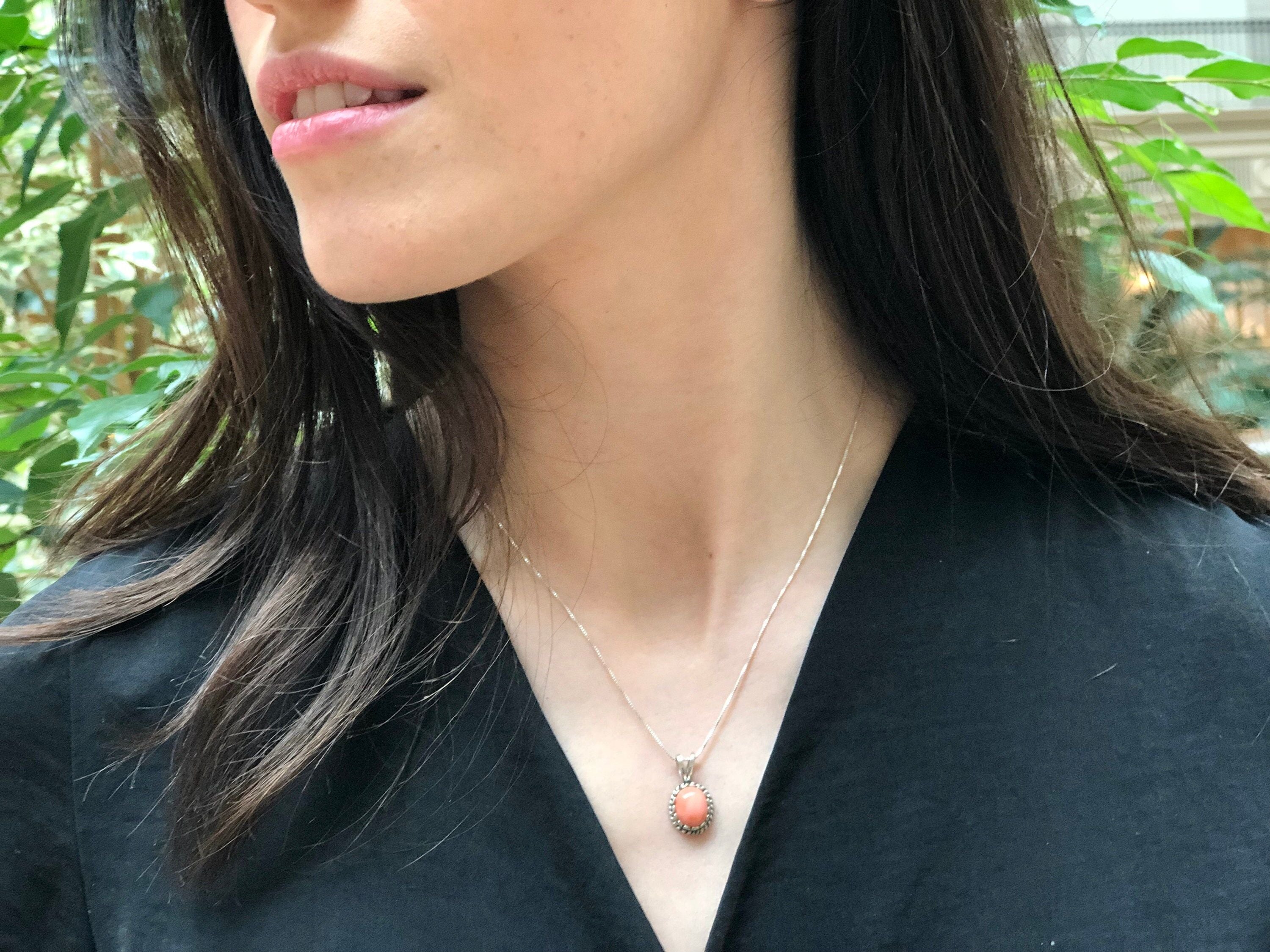 Angel Coral Pendant, Coral Pendant, Natural Coral, March Birthstone, Victorian Pendant, Pink Coral Pendant, Vintage Pendant, Silver Pendant